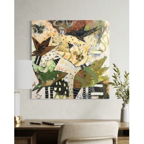 Trine Birkenfeldt abstrakt maleri 80x80cm