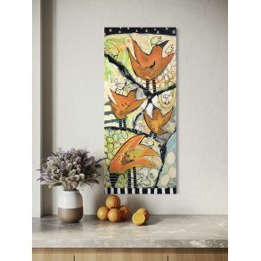 Trine Birkenfeldt abstrakt maleri 100x45cm