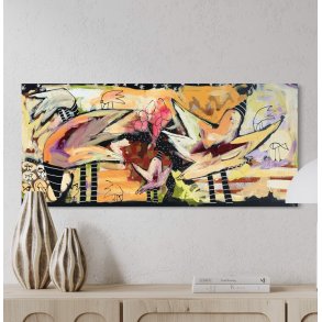 Trine Birkenfeldt abstrakt maleri 100x45cm