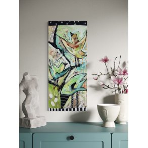 Trine Birkenfeldt abstrakt maleri 100x45cm