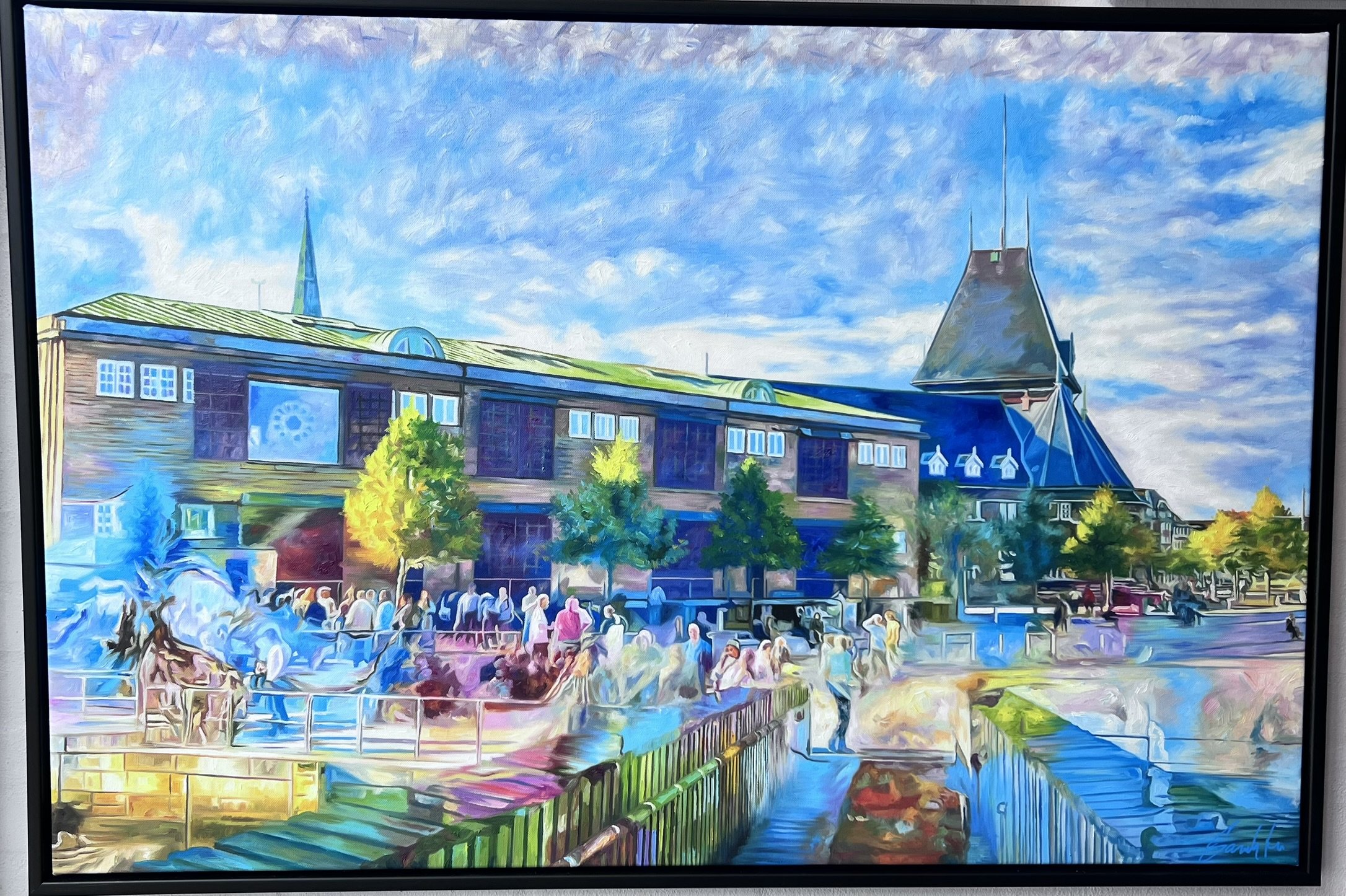 Toldboden Aarhus, maleri 80x120cm af Sarah H�i