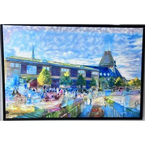 Toldboden Aarhus, maleri 80x120cm af Sarah H�i