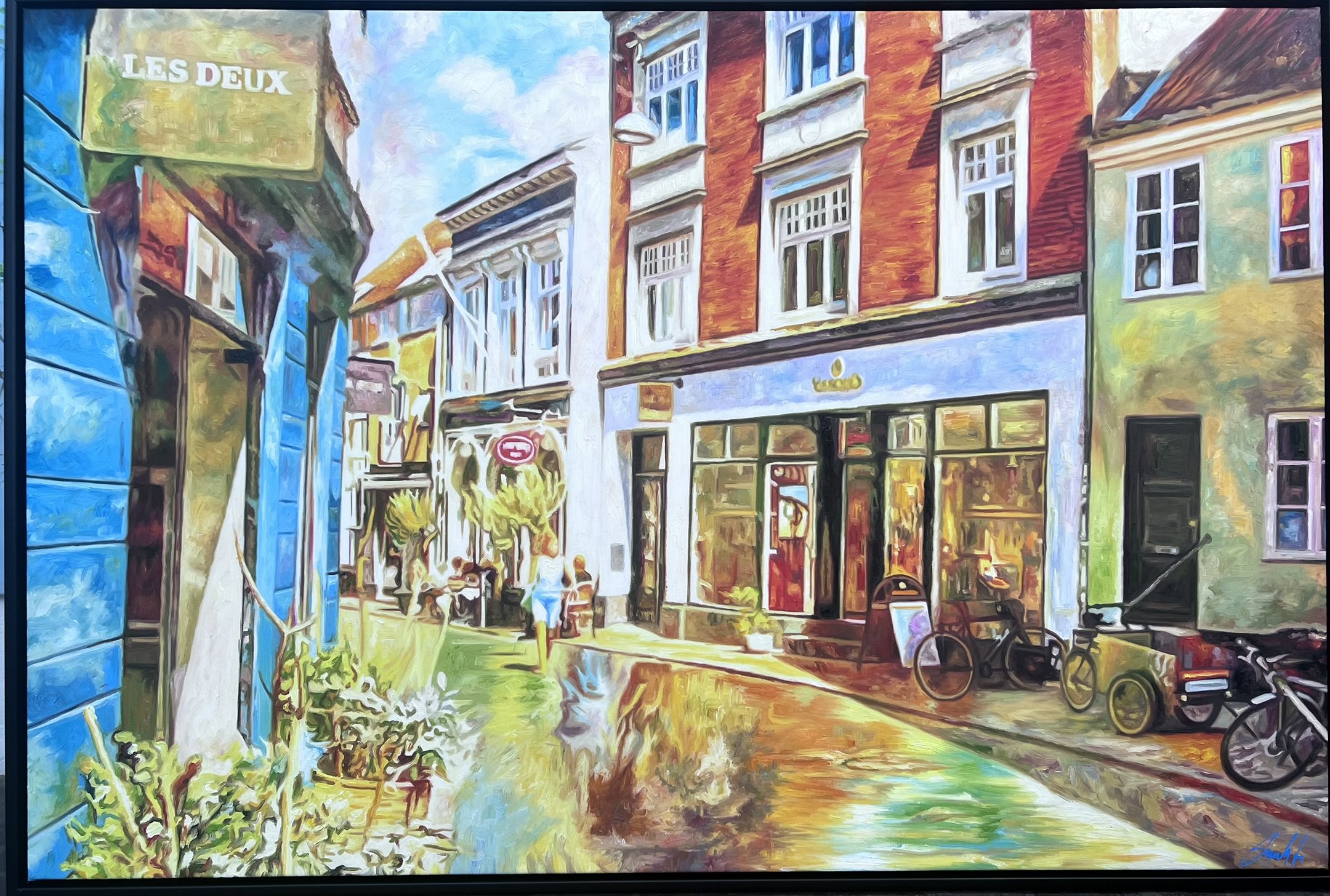 Les Deux Aarhus, 100x150cm oliemaleri af Sarah H�i
