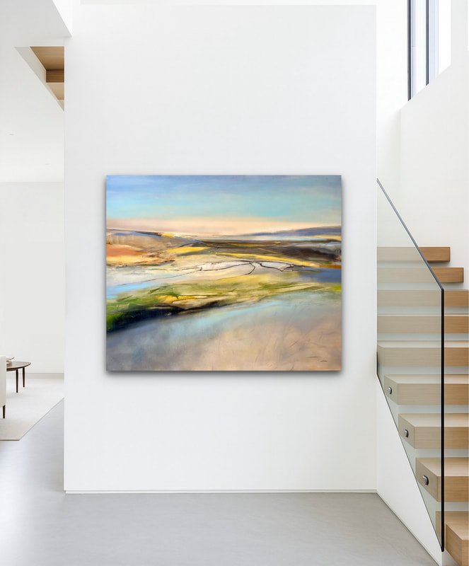 Marie Louise Eriksen 90x120 abstrakt landskab