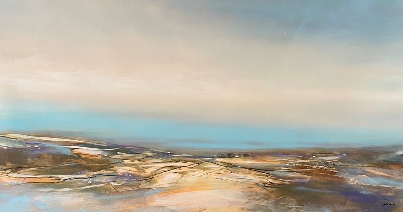 Marie Louise Eriksen 70x130 abstrakt landskab