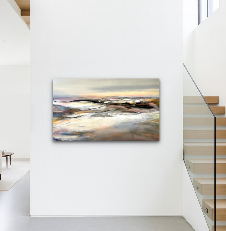 Marie Louise Eriksen 70x120 abstrakt landskab