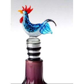 Vinprop i glas, bl� hane