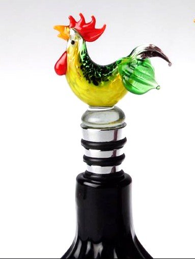 Vinprop i glas, gr�n hane