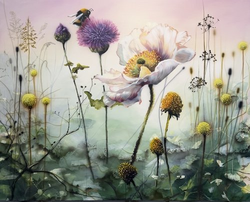 En bl�d opm�rksomhed 120x150 cm maleri af Naja Duarte