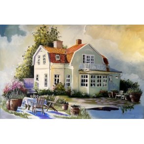 Vi rykker ud i lyset 100x150cm maleri af Naja Duarte