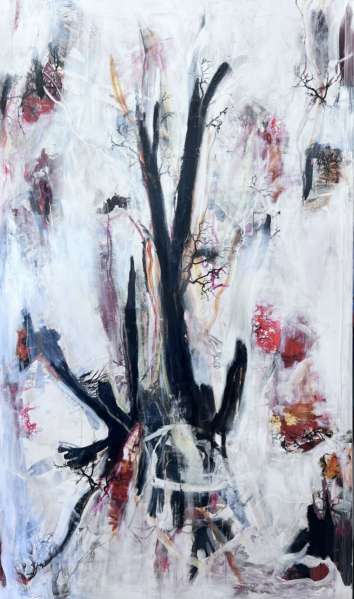 Abstrakt maleri af Rie Br�dsgaard, maleri 120x200cm