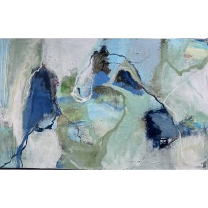 Abstrakt maleri af Rie Br�dsgaard, maleri 75x120cm