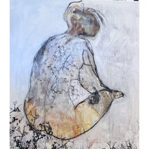 Abstrakt maleri af Rie Br�dsgaard, maleri 90x100cm