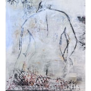 Abstrakt maleri af Rie Br�dsgaard, maleri 90x100cm