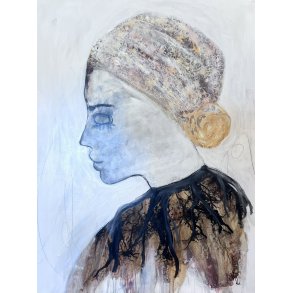 Abstrakt maleri af Rie Br�dsgaard, maleri 90x120cm