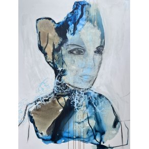 Abstrakt maleri af Rie Br�dsgaard, maleri 90x120cm
