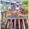 Med Lov Skal Man Land Bygge, 100x100cm oliemaleri af Sarah H�i