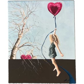 K�rlighedsbarn 1 50x60cm maleri af Birketr� af Anne Mette Harkes