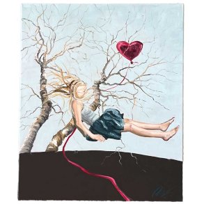 K�rlighedsbarn 3 50x60cm maleri af Birketr� af Anne Mette Harkes