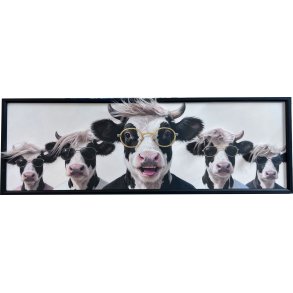 Familien Ko, L�rredsprint med maling og h�r 40x120cm