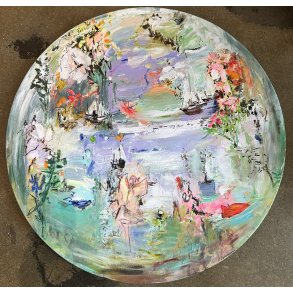 Tina Asmussen, abstrakt maleri rundt �100cm