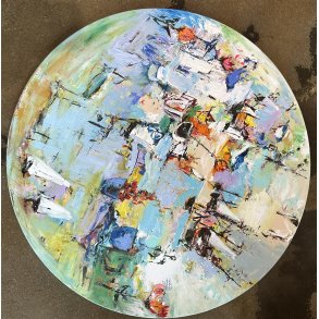 Tina Asmussen, abstrakt maleri rundt �100cm