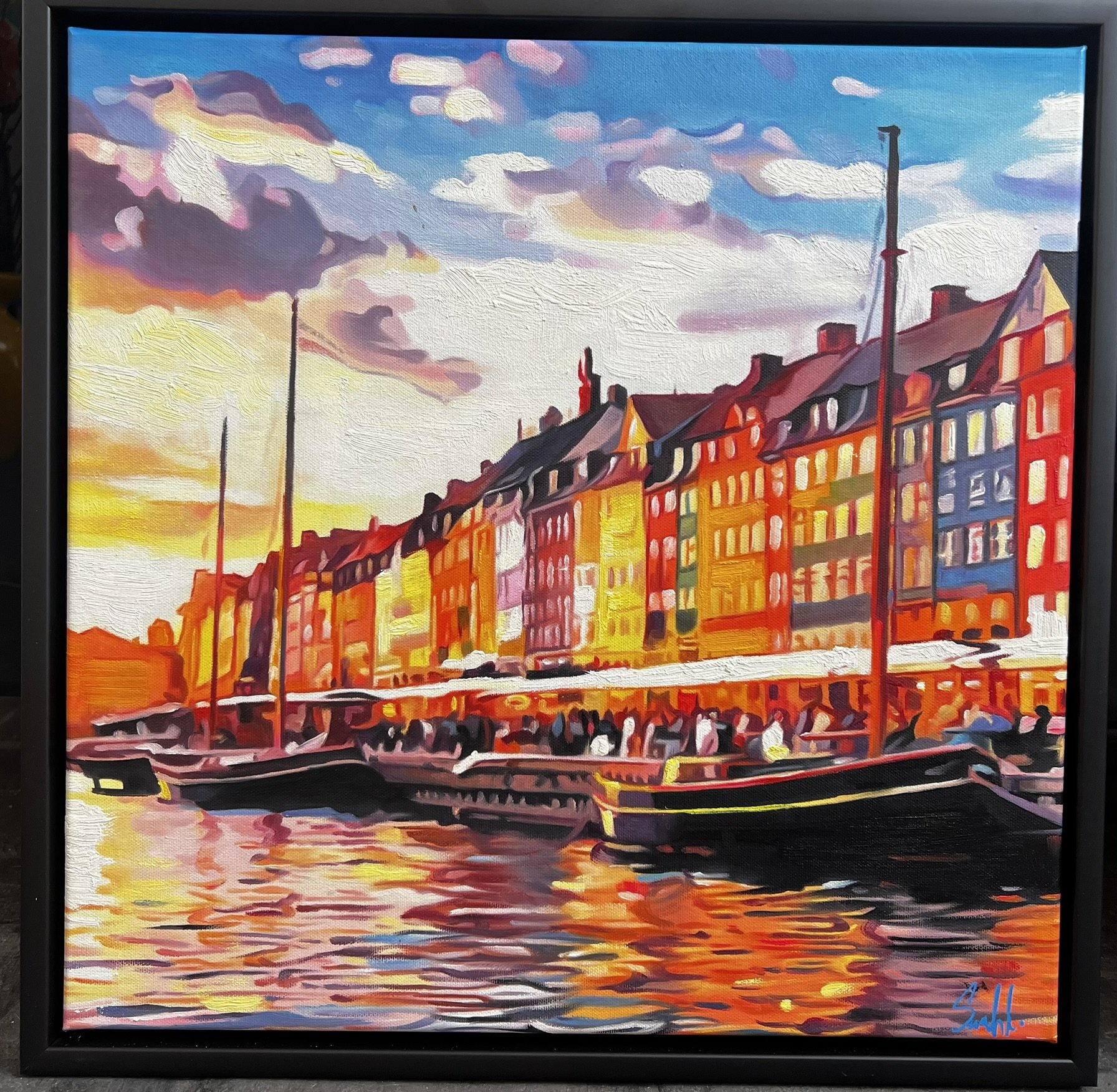 Oliemaleri af Sarah H�i 50x50cm
