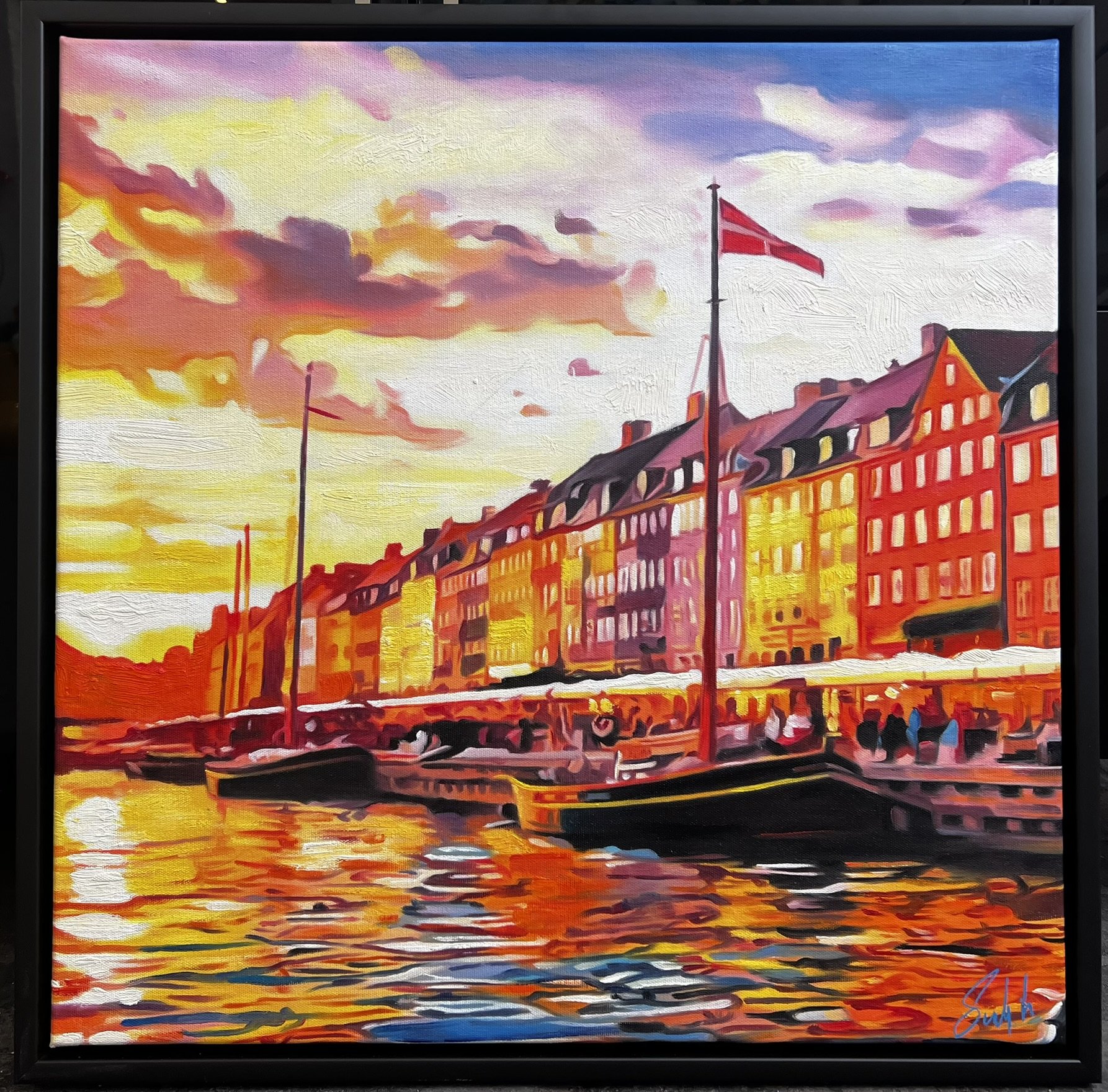 Oliemaleri af Sarah H�i 60x60cm