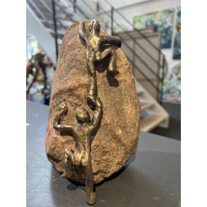 samarbejde, Bronceskulptur af Lisbeth Gundersen