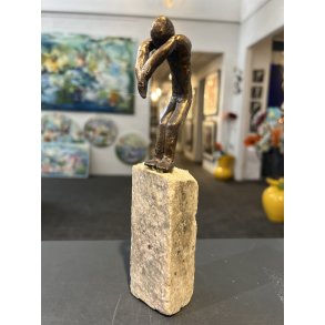 turde ta springet, Bronceskulptur af Lisbeth Gundersen