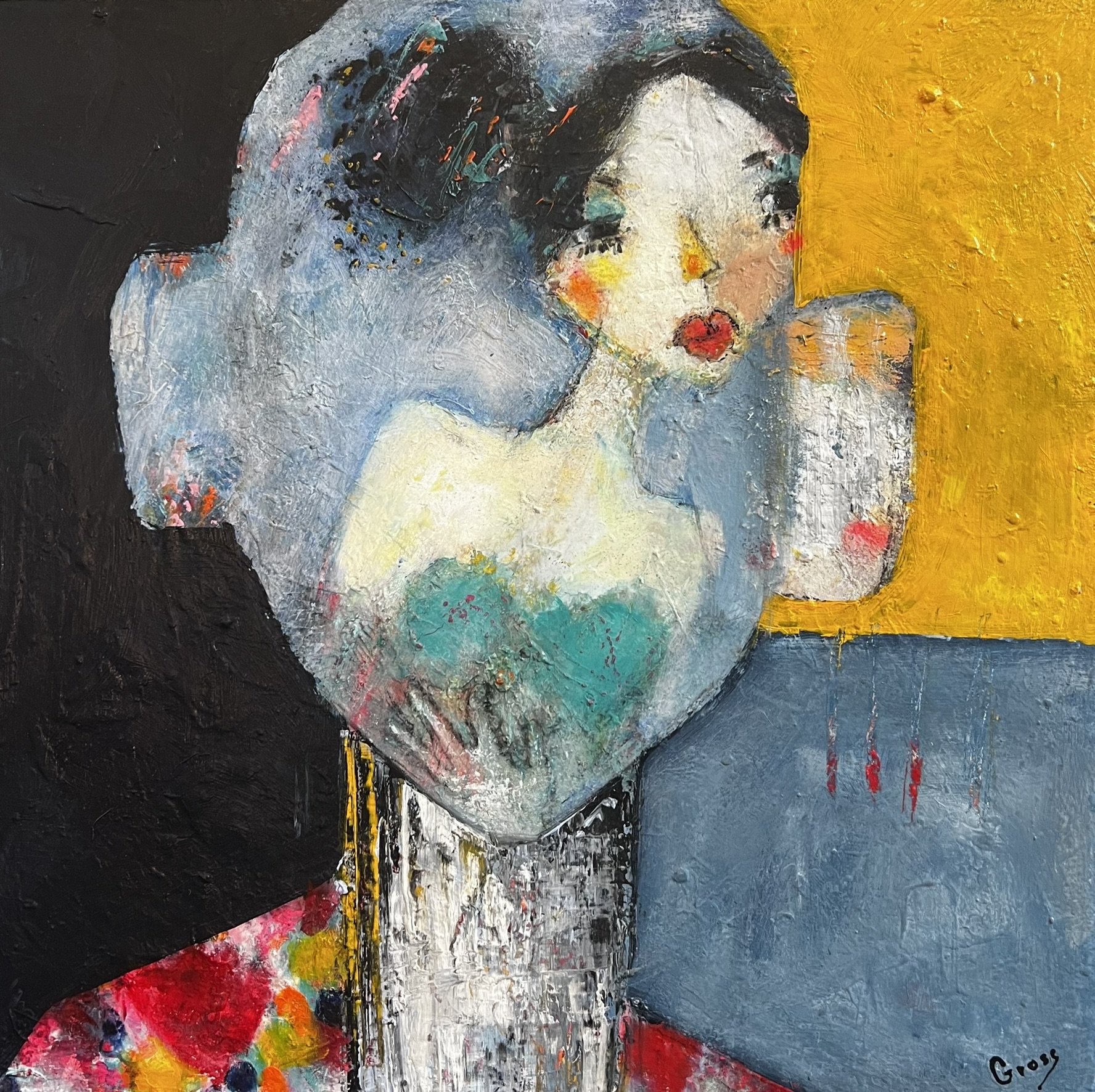Inge Merete Gross, Waiting, 50x50cm