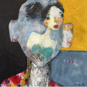 Inge Merete Gross, Waiting, 50x50cm