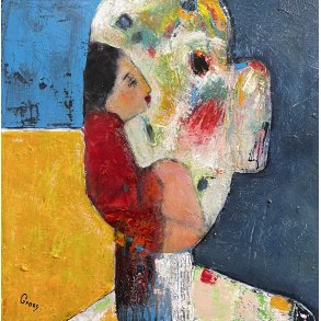 Inge Merete Gross, Waiting, 50x50cm