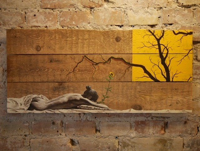 Ravival, 67x30cm, maleri/skulptur af David Ju�rez