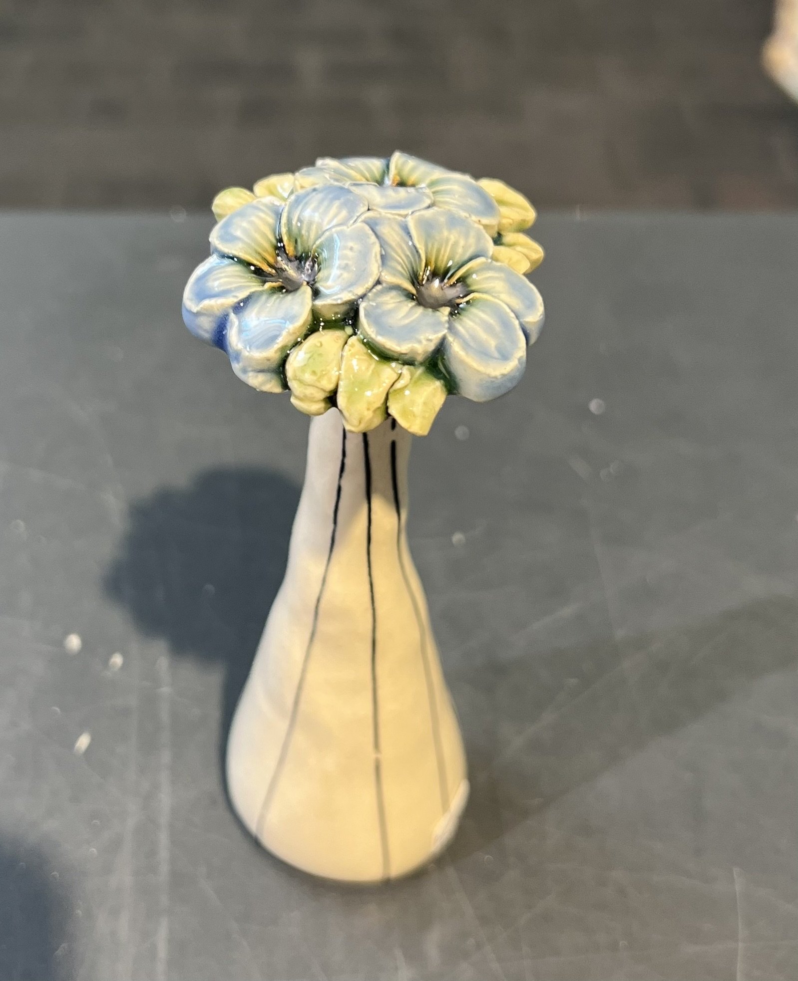 Keramik blomst, Stent�j af Christina Weldingh, h�jde 14cm
