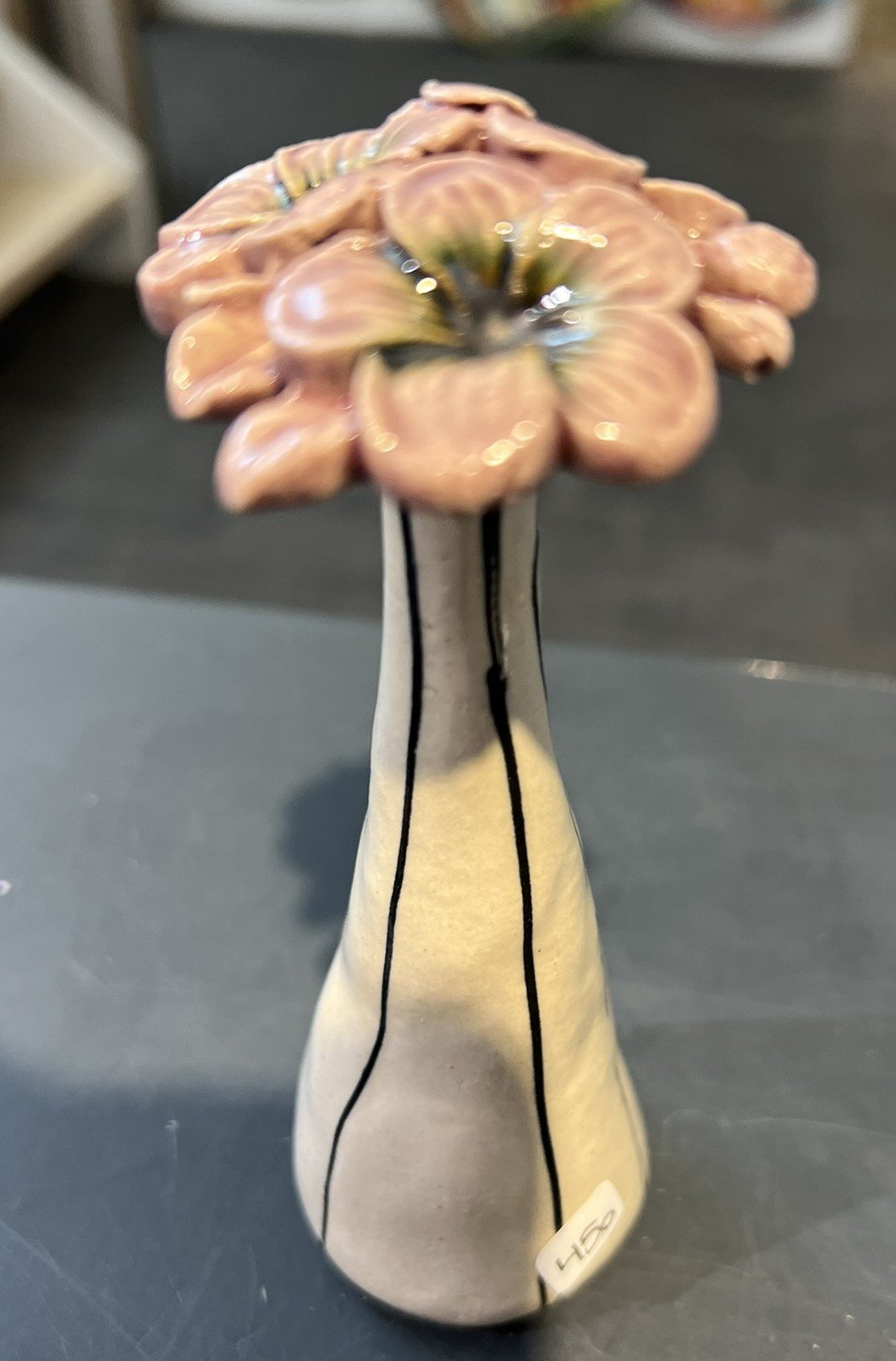 Keramik blomst, Stent�j af Christina Weldingh, h�jde 14cm