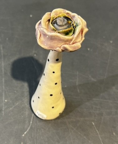 Keramik blomst, Stent�j af Christina Weldingh, h�jde 15cm
