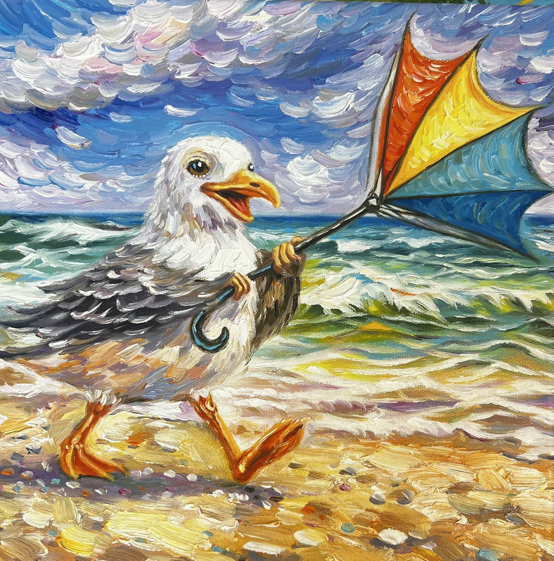 Oliemaleri af Sarah H�i 30x30cm