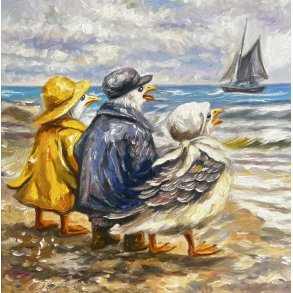 Oliemaleri af Sarah H�i 30x30cm