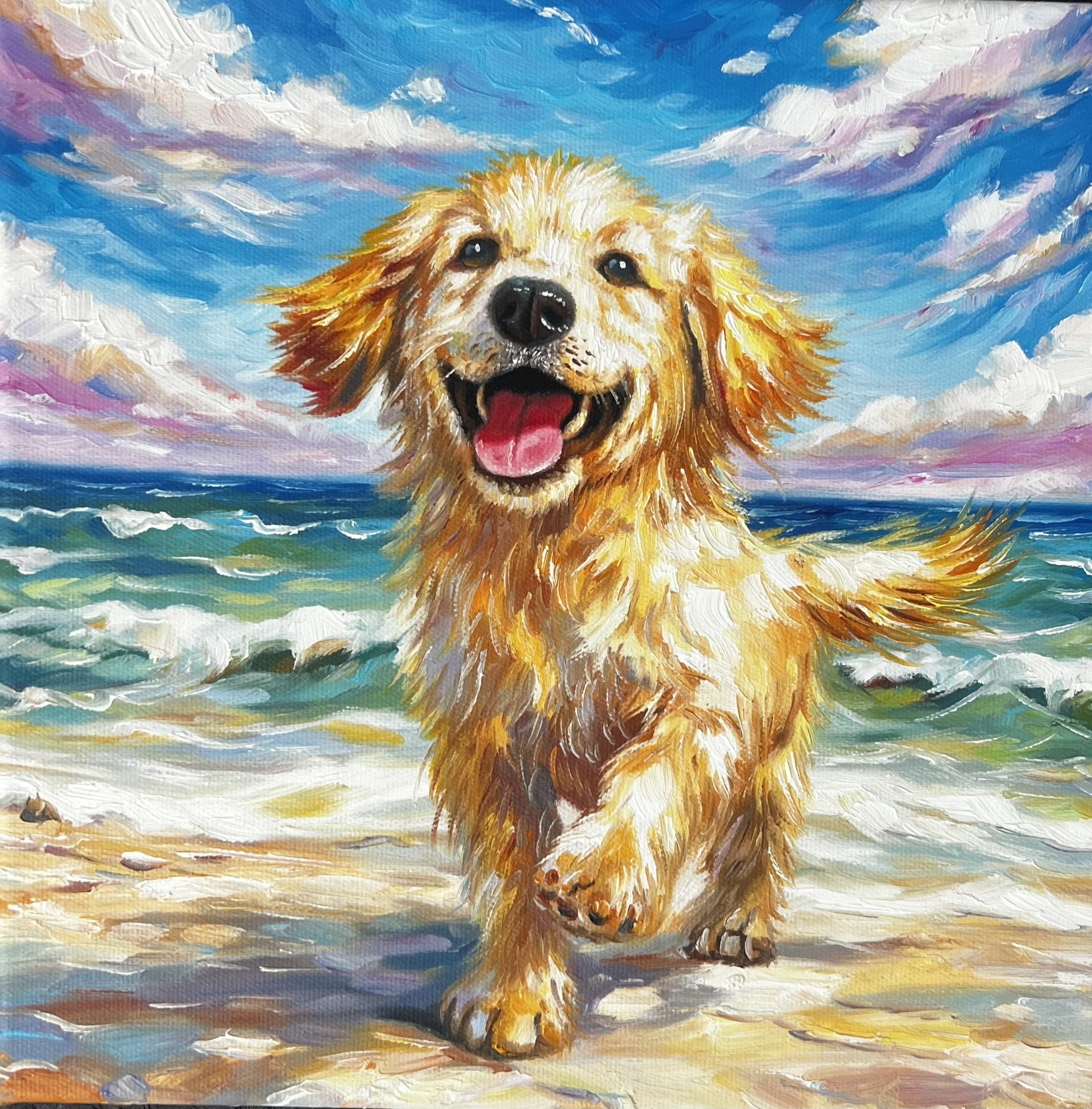 Oliemaleri af Sarah H�i 30x30cm