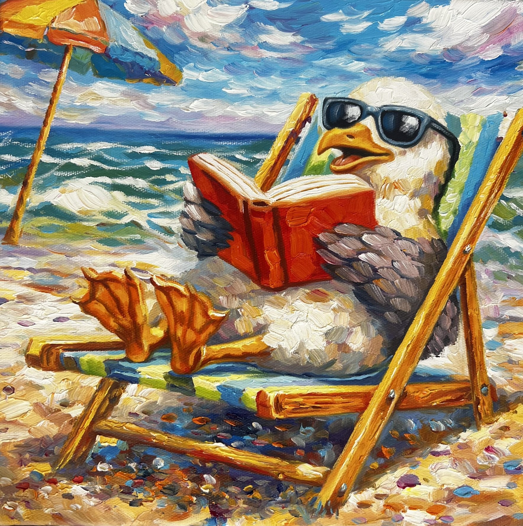 Oliemaleri af Sarah H�i 30x30cm