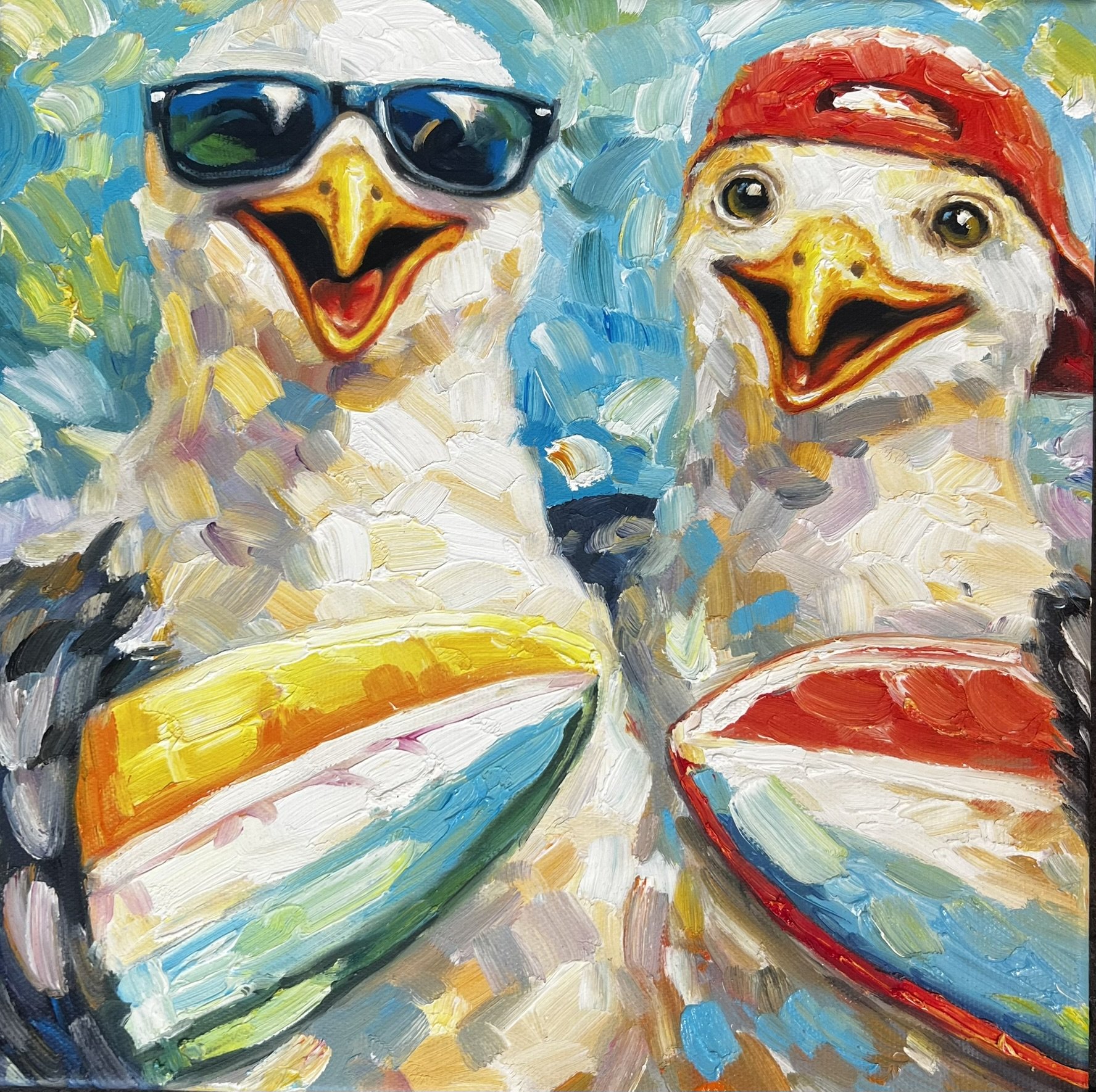 Oliemaleri af Sarah H�i 30x30cm