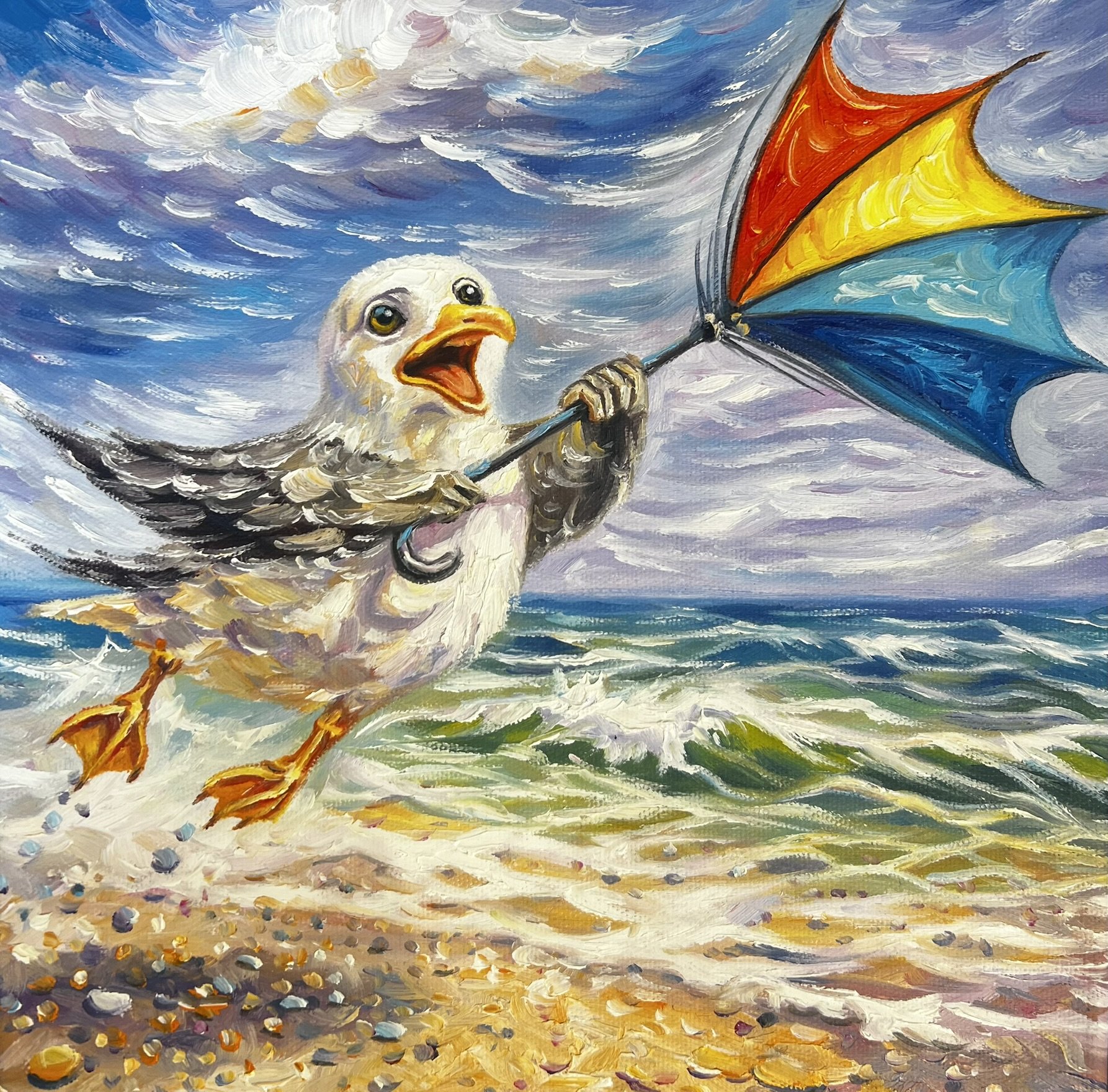 Oliemaleri af Sarah H�i 30x30cm