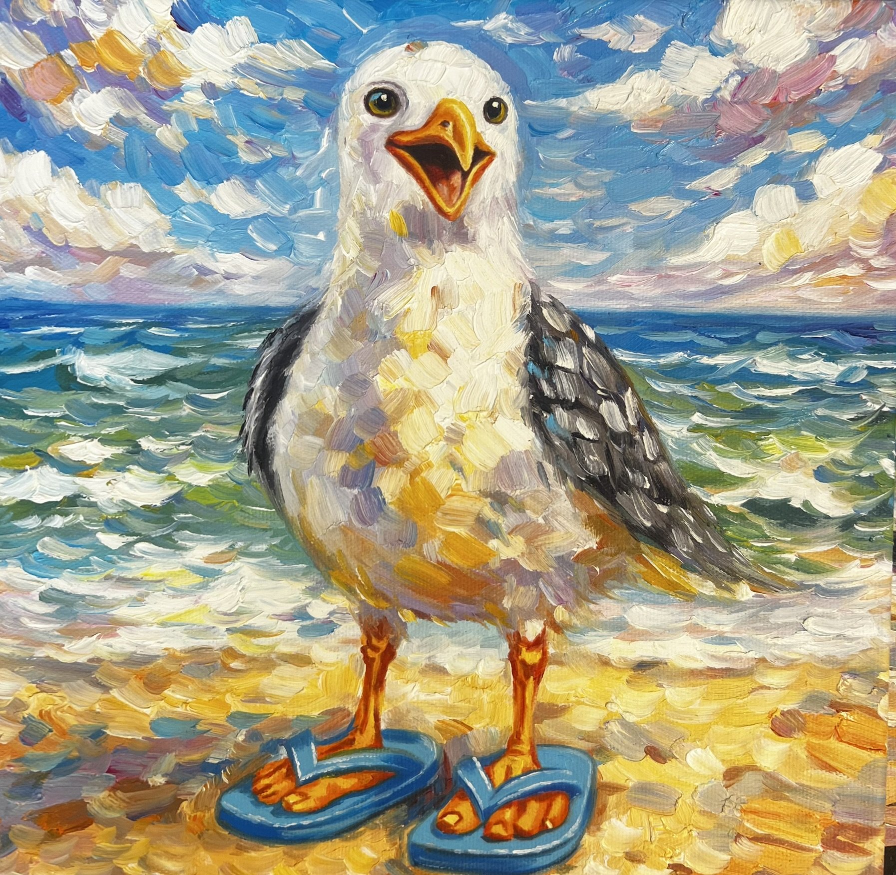 Oliemaleri af Sarah H�i 30x30cm