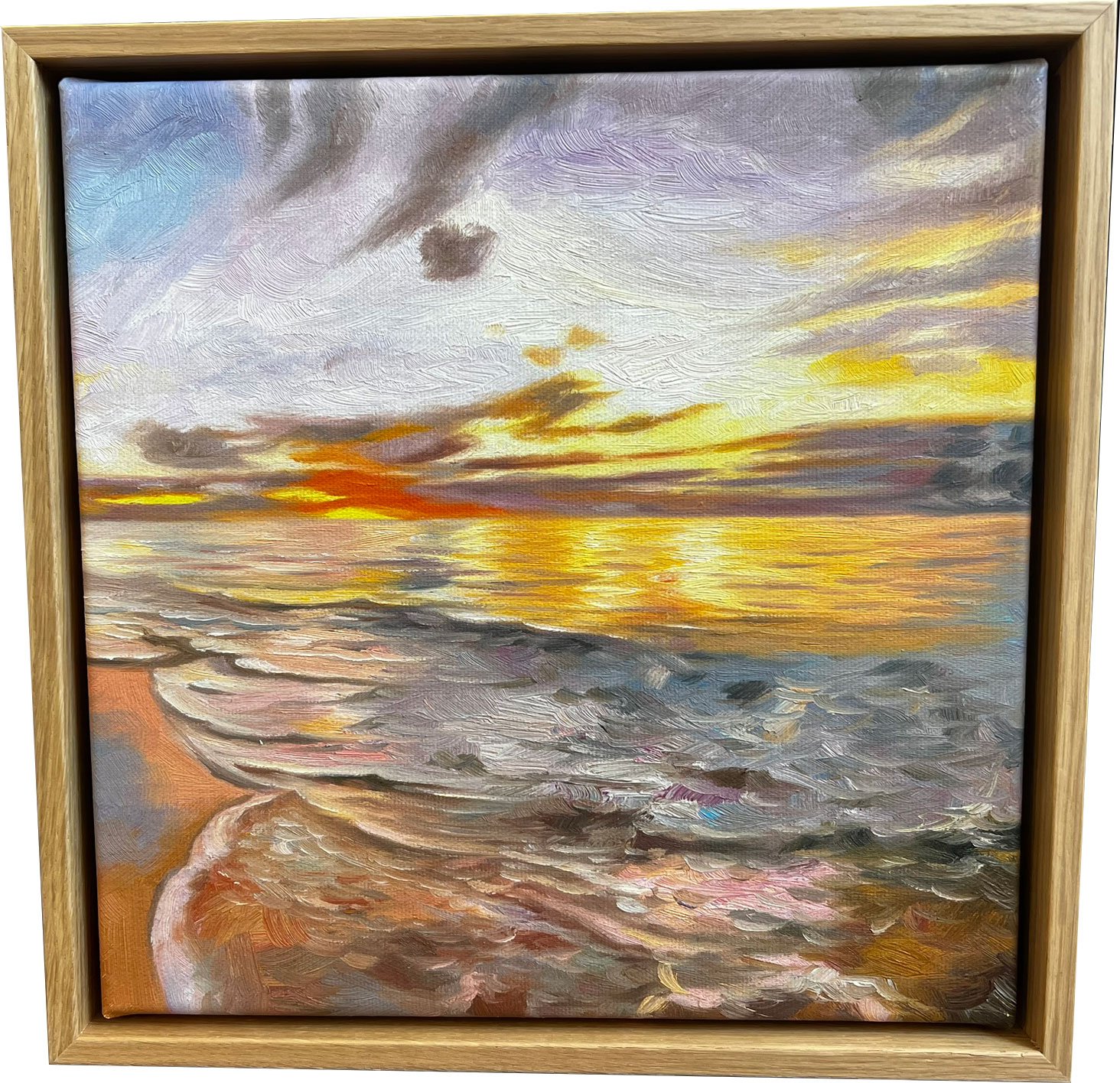 Den danske kyst, oliemaleri af Sarah H�i 30x30cm