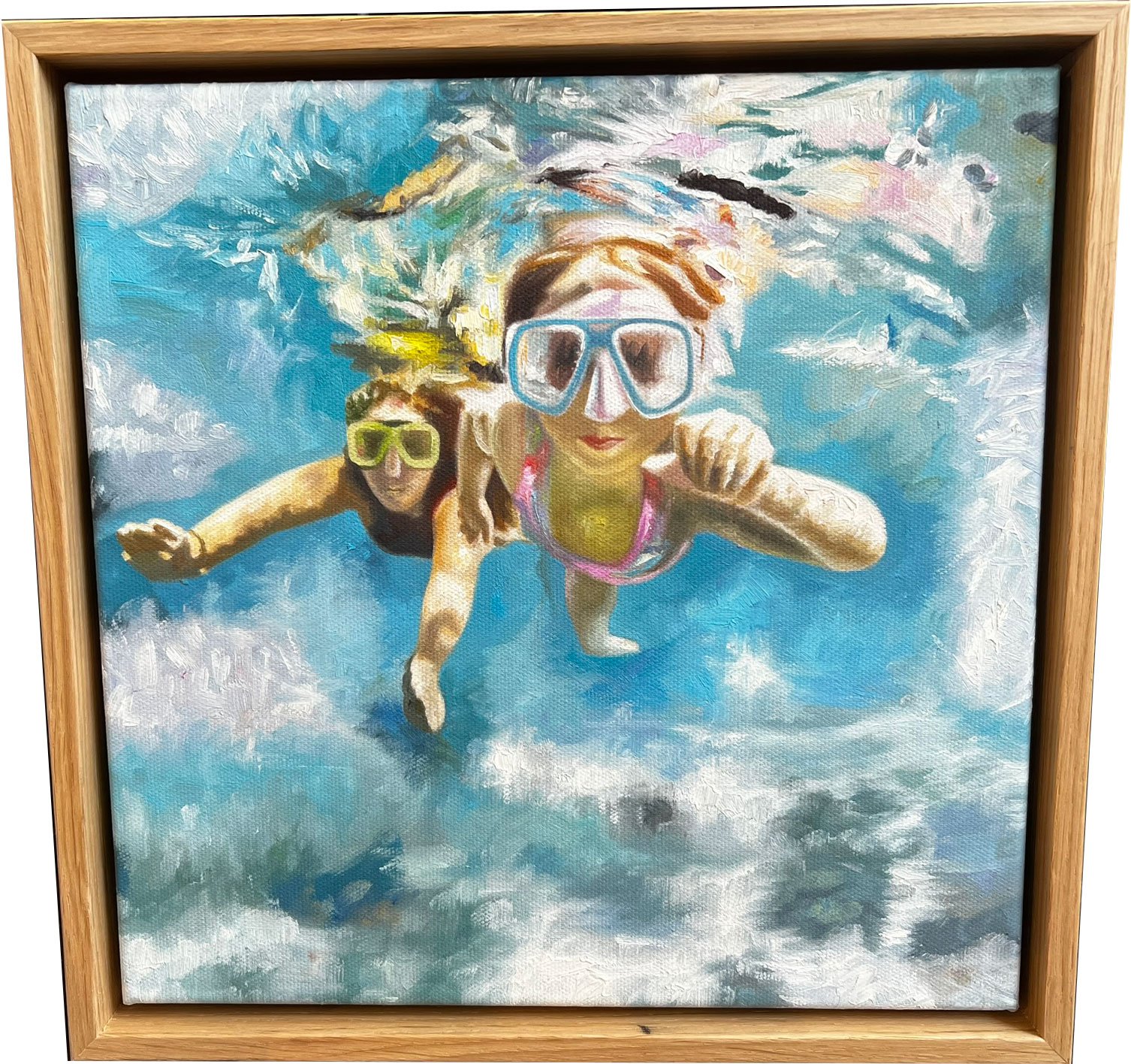 Den danske kyst, oliemaleri af Sarah H�i 30x30cm