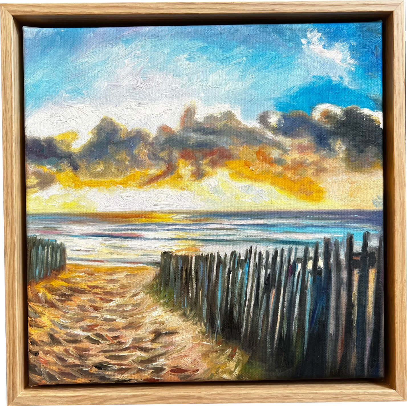 Den danske kyst, oliemaleri af Sarah H�i 30x30
