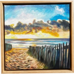Den danske kyst, oliemaleri af Sarah H�i 30x30