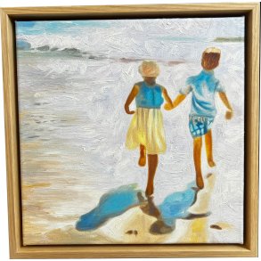Den danske kyst, oliemaleri af Sarah H�i 30x30