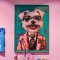 hund med solrbiller, L�rredsprint med maling